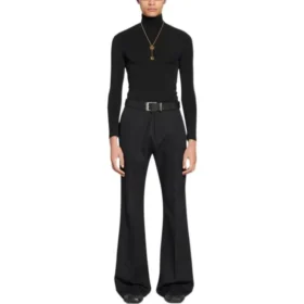 Pantaloni evazați croiți, croială regulată „Negru” 704709TLT171000