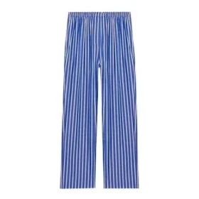 Pantaloni largi din poplin de bumbac cu dungi „Blue” 583438TJM214800