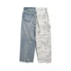 Pantaloni largi hibrizi cu imprimeu camuflaj în tonuri de gri „Light Blue” 786645TQW556379