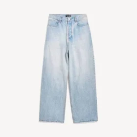 Pantaloni largi în albastru deschis