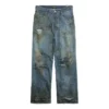 Pantaloni largi super distruși „Light Blue” 745248TNW014012
