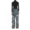 Pantaloni largi super distruși „Light Blue” 745248TNW014012
