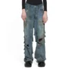 Pantaloni largi super distruși „Light Blue” 745248TNW014012