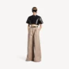 Pantaloni pentru femei cu talie înaltă, în nuanța „dune”