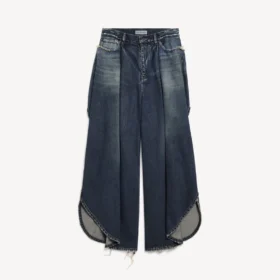 Pantaloni pentru femei model „Tulipe” în culoarea „Dark Ocean”