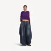 Pantaloni pentru femei model „Tulipe” în culoarea „Dark Ocean”