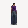 Pantaloni pentru femei model „Tulipe” în culoarea „Dark Ocean”