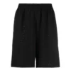 Pantaloni scurți cu talie elastică perforată „Negru” 674591TMVD41000