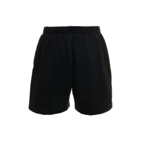 Pantaloni scurți de trening cu logo, cu finisaj periat „Negru spălat” 676137TMVA39034 Pantaloni scurți de trening cu logo, cu finisaj periat „Negru spălat” 676137TMVA39034