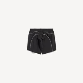 Pantaloni scurți de trening pentru femei, negri, din țesătură tehnică