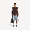 Pantaloni scurți din denim pentru bărbați, cu efect „stay press”, în nuanța albastru deschis decolorat