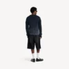 Pantaloni scurți din denim pentru bărbați, de culoare neagră, care nu se șifonează