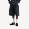 Pantaloni scurți din denim pentru bărbați, de culoare neagră, care nu se șifonează