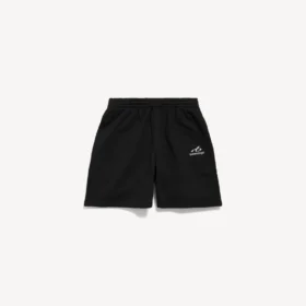 Pantaloni scurți pentru bărbați, croială lejeră, de culoare neagră Pantaloni scurți pentru bărbați, croială lejeră, de culoare neagră