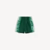 Pantaloni scurți pentru bărbați cu croială lejeră, cu imprimeu „extreme tie dye”, în verde/alb