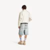 Pantaloni scurți pentru bărbați cu curele, de culoare albastru deschis