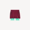 Pantaloni scurți techwear pentru bărbați în nuanțe de burgund/aqua