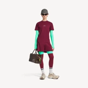 Pantaloni scurți techwear pentru bărbați în nuanțe de burgund/aqua