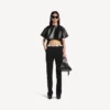 Pantaloni slim croiți pentru femei, de culoare neagră