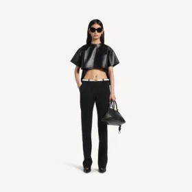Pantaloni slim croiți pentru femei, de culoare neagră