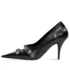 Pantofi cu toc Cagole 90 mm „Black Arena Lambskin” 714252WAD4E1081