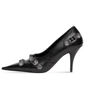 Pantofi cu toc Cagole 90 mm „Black Arena Lambskin” 714252WAD4E1081