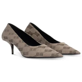 Pantofi cu toc înalt BB Monogram „Tan” 707353W2I103020
