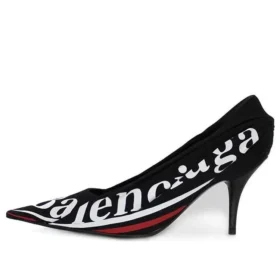 Pantofi cu toc înalt cu logo de campanie „Negru” 495777W06001091