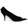 Pantofi cu toc înalt cu logo de campanie „Negru” 495777W06001091
