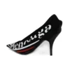 Pantofi cu toc înalt cu logo de campanie „Negru” 495777W06001091