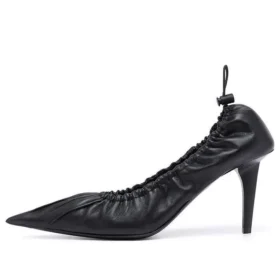 Pantofi cu toc înalt de tip „Pump” cu talpă „Scrunch Knife” de 80 mm „Negru” 636612WA2M01000