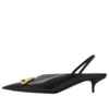 Pantofi cu toc înalt și curea în spate BB Square Knife „Black” 691740WAWNC1088