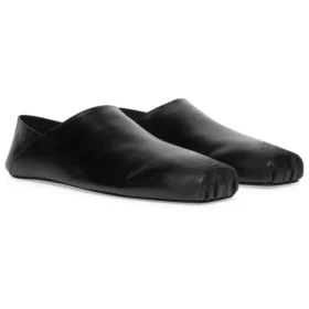Pantofi fără șireturi din piele moale de vițel, cu vârf pătrat „Negru” 702072WBDH11000