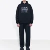 Pantofi pentru bărbați Balenciaga cu imprimeu cu logo „Portrait”, negri 620973TIVA21000