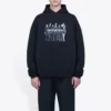 Pantofi pentru bărbați Balenciaga cu imprimeu cu logo „Portrait”, negri 620973TIVA21000