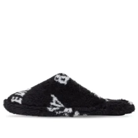 Papuci cu blană „Allover Logo – Negru” 699675W2B411090