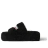 Papuci cu platformă din blană „Black” 762826W2DO11096