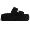 Papuci cu platformă din blană „Black” 762826W2DO11096
