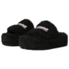 Papuci cu platformă din blană „Black” 762826W2DO11096