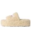 Papuci cu platformă și blană „Beige” 762826W2DO19796