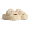 Papuci cu platformă și blană „Beige” 762826W2DO19796