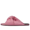 Papuci din piele cu croială lejeră „Pink” 636576WA2M05048