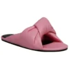 Papuci din piele cu croială lejeră „Pink” 636576WA2M05048