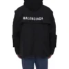 Parka oversized din țesătură tehnică cu inserție din jersey „Negru” 746450TOO321000