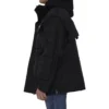Parka oversized din țesătură tehnică cu inserție din jersey „Negru” 746450TOO321000