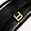 Pochetă pentru femei în formă de Hourglass, cu lanț, de culoare neagră