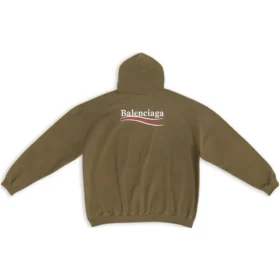 Political Campaign Hanorace cu glugă și croială largă „Khaki” 620973TKVI92463