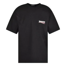 Political Campaign T-Shirt, croială largă, „Negru” 641675TKVJ11070