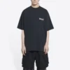 Political Campaign T-shirt, croială largă „Washed Black” 641675TKVJ19034