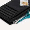 Portmoneu lung pentru bani, monede și carduri pentru bărbați, negru/multicolor